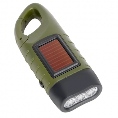 Zaklamp met slinger en zonnepaneel